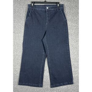 Style & Co. Wide Leg Crop Jeans Size 10 Dark Blue Denim